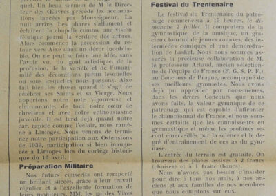 Extrait du mensuel « Le Rayon » de juillet 1939, article sur le Ping-Pong