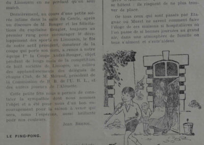 Extrait du mensuel « Le Rayon » de juin 1933, article sur le Ping-Pong
