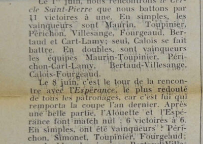 Extrait du mensuel « Le Rayon » de juin 1935, article sur le Ping-Pong