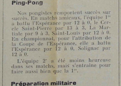 Extrait du mensuel « Le Rayon » de juin 1937, article sur le Ping-Pong